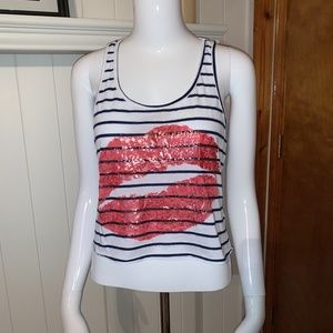 Forever 21 "Lips" Crop Top with Racerback
